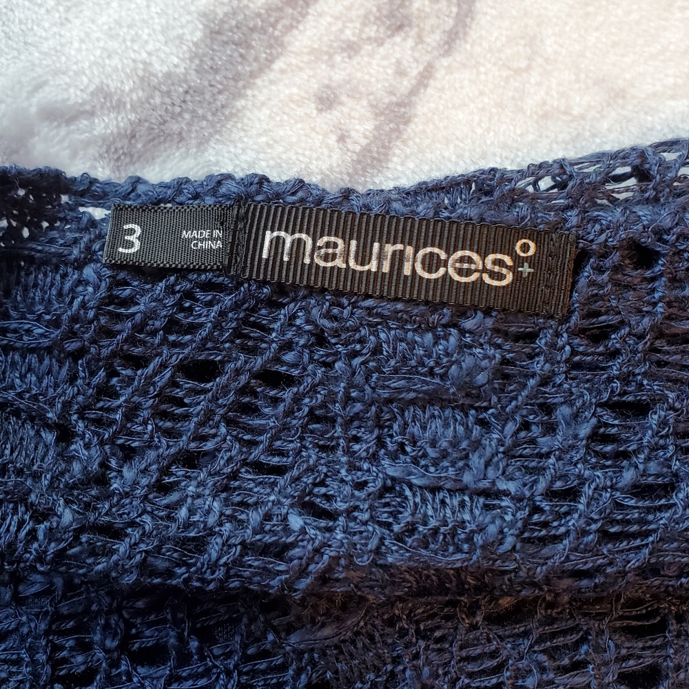 Maurices gorgeous blue crochet over lined dress. - Picture 9 of 11